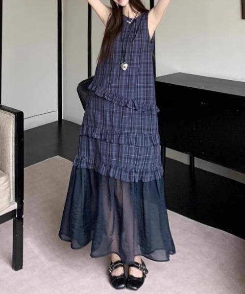gossip!ロサンゼルス(ゴシップロサンゼルス)の「シアーヘムライン チェックワンピース(ワンピース・レディース・チェック・M/L)」の17枚目の写真