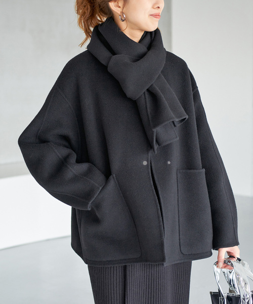 追加》ビーバーストール付きセットコート（ノーカラーコート）｜Spick