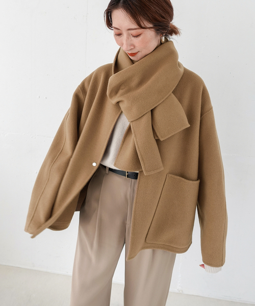 追加》ビーバーストール付きセットコート（ノーカラーコート）｜Spick
