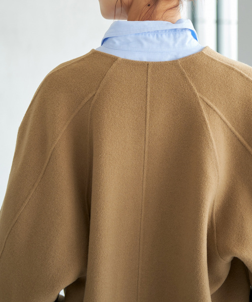 【最安値】新品タグ付き　スピックアンドスパン　ビーバーストール付きショートコート 未使用 タグ付き スピックアンドスパン ビーバーストール付きショート