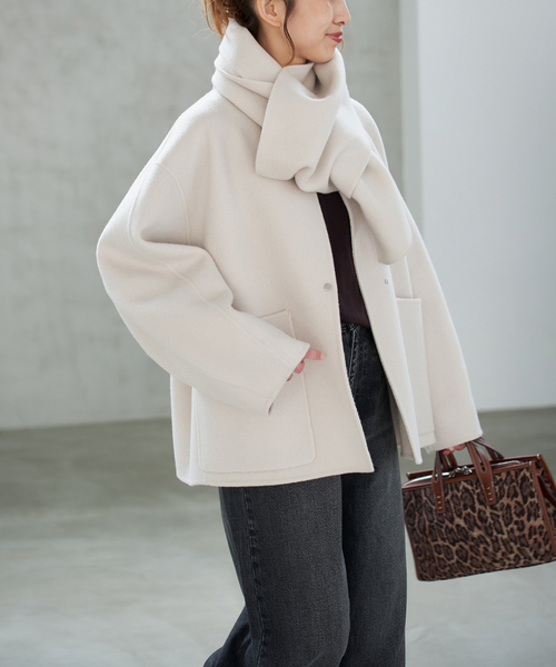 追加》ビーバーストール付きセットコート（ノーカラーコート）｜Spick