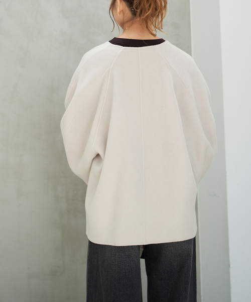 追加》ビーバーストール付きセットコート（ノーカラーコート