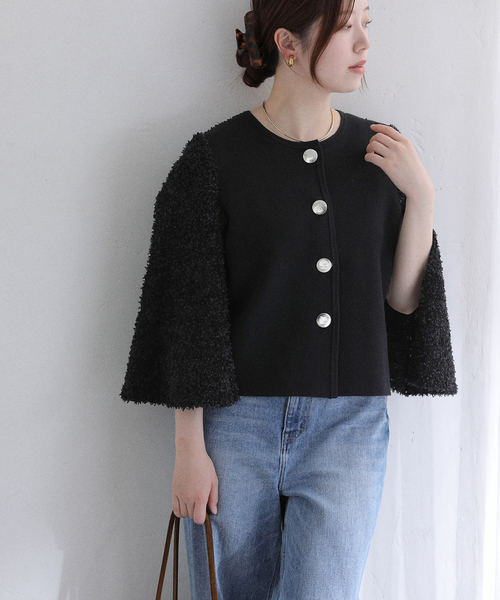 La TOTALITE（ラトータリテ）の「【洗える】TORRAZZO DONNA/トラッゾドンナ 別注フレアケープジャケット（その他アウター・レディース・ベージュ/ブラック・FREE）」の2枚目の写真