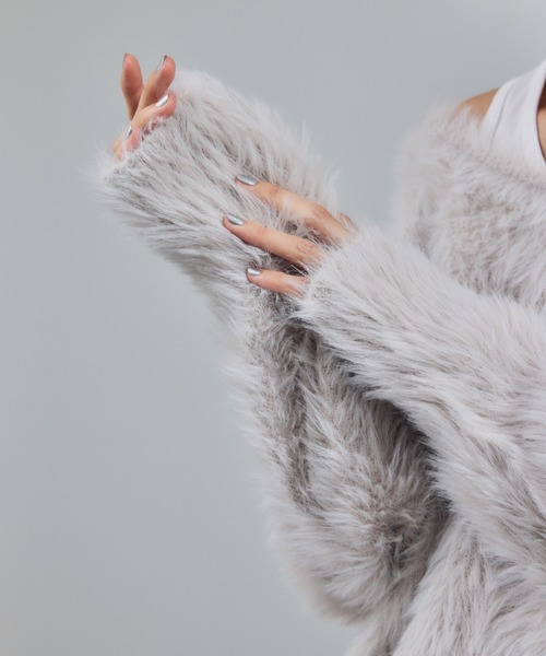 SALON adam et rope'(サロン アダム エ ロペ)の「【WEB限定】ウォッシャブル前後2WAYシャギーニットプルオーバー(ニット/セーター・レディース・チャコールグレー/ライトグレー/ベージュ系その他/イエロー系その他・FREE)」の10枚目の写真