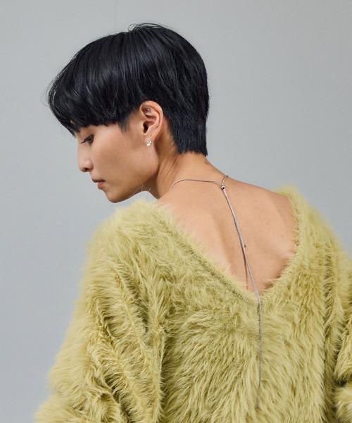 SALON adam et rope'(サロン アダム エ ロペ)の「【WEB限定】ウォッシャブル前後2WAYシャギーニットプルオーバー(ニット/セーター・レディース・チャコールグレー/ライトグレー/ベージュ系その他/イエロー系その他・FREE)」の14枚目の写真