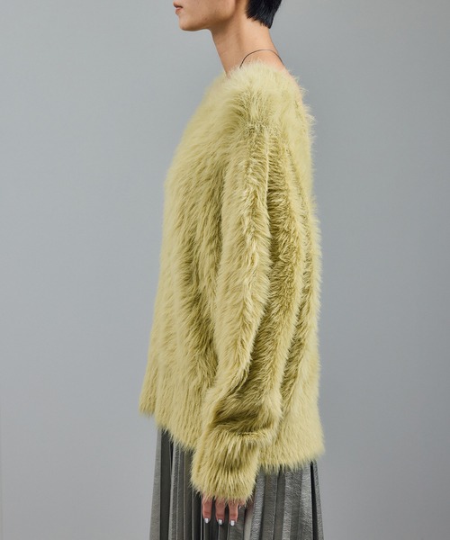 SALON adam et rope'(サロン アダム エ ロペ)の「【WEB限定】ウォッシャブル前後2WAYシャギーニットプルオーバー(ニット/セーター・レディース・チャコールグレー/ライトグレー/ベージュ系その他/イエロー系その他・FREE)」の16枚目の写真