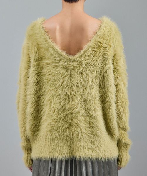 SALON adam et rope'(サロン アダム エ ロペ)の「【WEB限定】ウォッシャブル前後2WAYシャギーニットプルオーバー(ニット/セーター・レディース・チャコールグレー/ライトグレー/ベージュ系その他/イエロー系その他・FREE)」の17枚目の写真