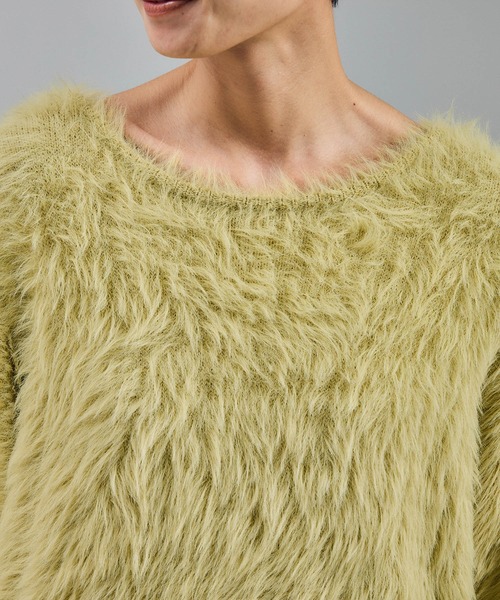 SALON adam et rope'(サロン アダム エ ロペ)の「【WEB限定】ウォッシャブル前後2WAYシャギーニットプルオーバー(ニット/セーター・レディース・チャコールグレー/ライトグレー/ベージュ系その他/イエロー系その他・FREE)」の18枚目の写真