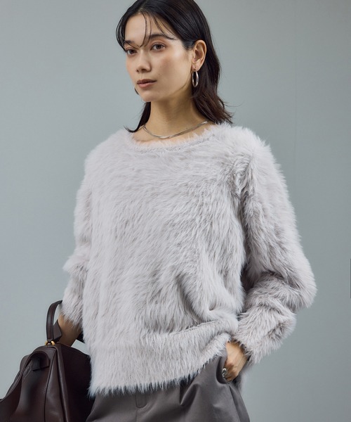 ADORE グレーシャギーニット セール】【WEB限定】ウォッシャブル前後2WAYシャギーニットプル