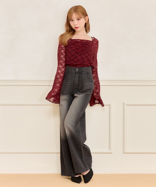 apres jour(アプレジュール)の「フレアスリーブレーストップス(Tシャツ/カットソー・レディース・オフホワイト/ブラック/ボルドー・フリー/X-LARGE)」の14枚目の写真