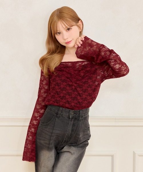 apres jour(アプレジュール)の「フレアスリーブレーストップス(Tシャツ/カットソー・レディース・オフホワイト/ブラック/ボルドー・フリー/X-LARGE)」の13枚目の写真
