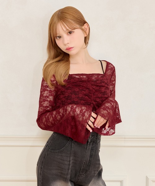apres jour(アプレジュール)の「フレアスリーブレーストップス(Tシャツ/カットソー・レディース・オフホワイト/ブラック/ボルドー・フリー/X-LARGE)」の12枚目の写真