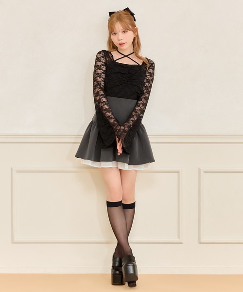 apres jour(アプレジュール)の「フレアスリーブレーストップス(Tシャツ/カットソー・レディース・オフホワイト/ブラック/ボルドー・フリー/X-LARGE)」の10枚目の写真