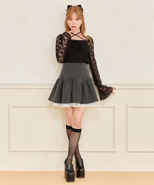apres jour(アプレジュール)の「フレアスリーブレーストップス(Tシャツ/カットソー・レディース・オフホワイト/ブラック/ボルドー・フリー/X-LARGE)」の11枚目の写真