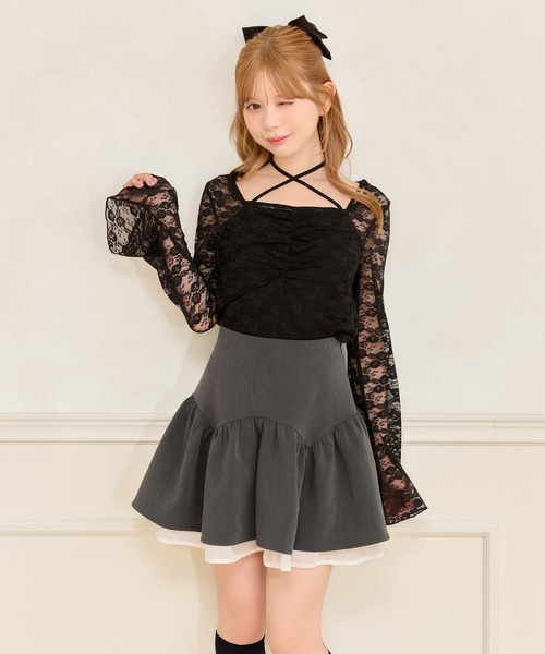 apres jour(アプレジュール)の「フレアスリーブレーストップス(Tシャツ/カットソー・レディース・オフホワイト/ブラック/ボルドー・フリー/X-LARGE)」の9枚目の写真