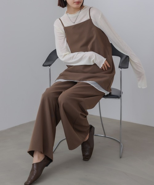 Bou Jeloud（ブージュルード）の「レイヤードサロペット（サロペット/オーバーオール・レディース・ブラウン/ブラック・38）」の6枚目の写真