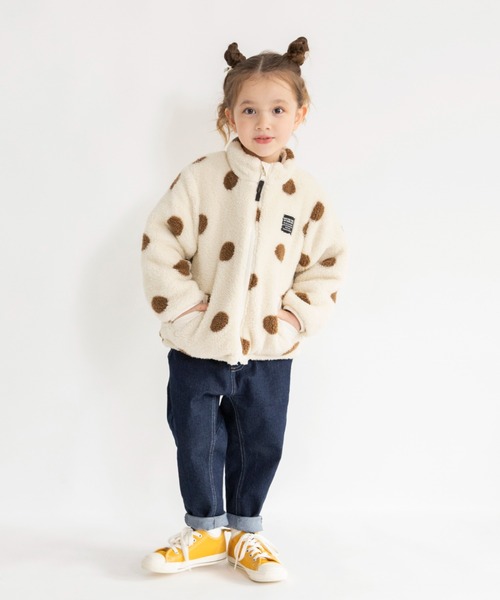 BRANSHES（ブランシェス）の「【マシンウォッシャブル】中綿×ボアリバーシブルブルゾン（ブルゾン・キッズ・チャコールグレー/ブルー/アイボリー・110cm/100cm/120cm/130cm/140cm/150cm）」の8枚目の写真