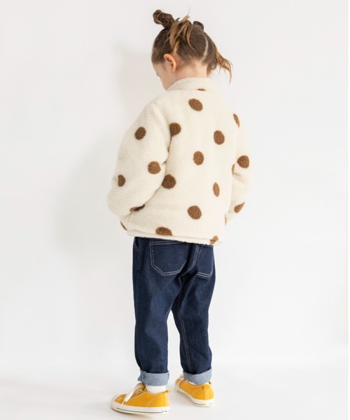 BRANSHES（ブランシェス）の「【マシンウォッシャブル】中綿×ボアリバーシブルブルゾン（ブルゾン・キッズ・チャコールグレー/ブルー/アイボリー・110cm/100cm/120cm/130cm/140cm/150cm）」の9枚目の写真