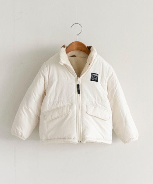 BRANSHES（ブランシェス）の「【マシンウォッシャブル】中綿×ボアリバーシブルブルゾン（ブルゾン・キッズ・チャコールグレー/ブルー/アイボリー・110cm/100cm/120cm/130cm/140cm/150cm）」の11枚目の写真