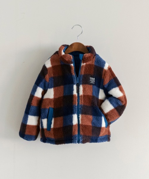 BRANSHES（ブランシェス）の「【マシンウォッシャブル】中綿×ボアリバーシブルブルゾン（ブルゾン・キッズ・チャコールグレー/ブルー/アイボリー・110cm/100cm/120cm/130cm/140cm/150cm）」の13枚目の写真