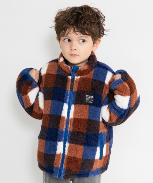 BRANSHES（ブランシェス）の「【マシンウォッシャブル】中綿×ボアリバーシブルブルゾン（ブルゾン・キッズ・チャコールグレー/ブルー/アイボリー・110cm/100cm/120cm/130cm/140cm/150cm）」の18枚目の写真