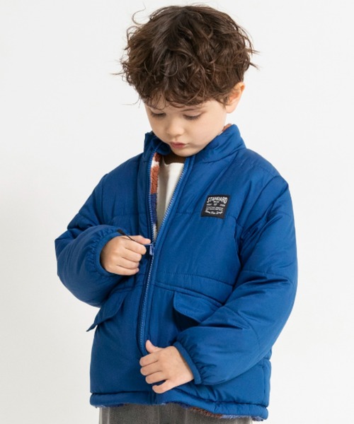 BRANSHES（ブランシェス）の「【マシンウォッシャブル】中綿×ボアリバーシブルブルゾン（ブルゾン・キッズ・チャコールグレー/ブルー/アイボリー・110cm/100cm/120cm/130cm/140cm/150cm）」の17枚目の写真