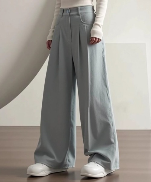 cammie(キャミー)の「ウエストタックワイドパンツ(その他パンツ・レディース・サックスブルー/ブラック/オフホワイト・F)」の9枚目の写真