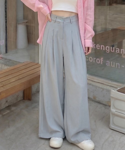 cammie(キャミー)の「ウエストタックワイドパンツ(その他パンツ・レディース・サックスブルー/ブラック/オフホワイト・F)」の16枚目の写真