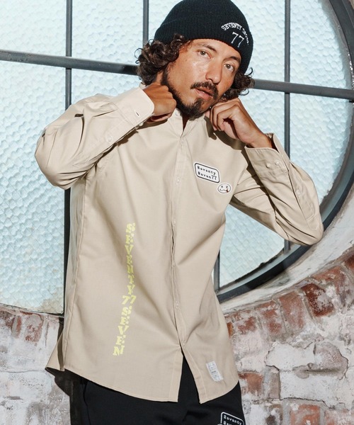 seventy seven(セブンティセブン)の「ms6258-OX band collar L-S shirt(25W) シャツ(7725W250)(シャツ/ブラウス・メンズ・ブラック/ホワイト/ベージュ・XL/L/M/S)」の1枚目の写真