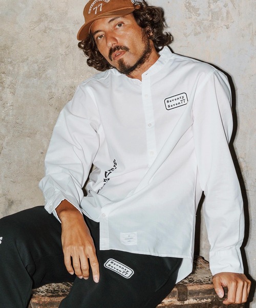 seventy seven(セブンティセブン)の「ms6258-OX band collar L-S shirt(25W) シャツ(7725W250)(シャツ/ブラウス・メンズ・ブラック/ホワイト/ベージュ・XL/L/M/S)」の2枚目の写真