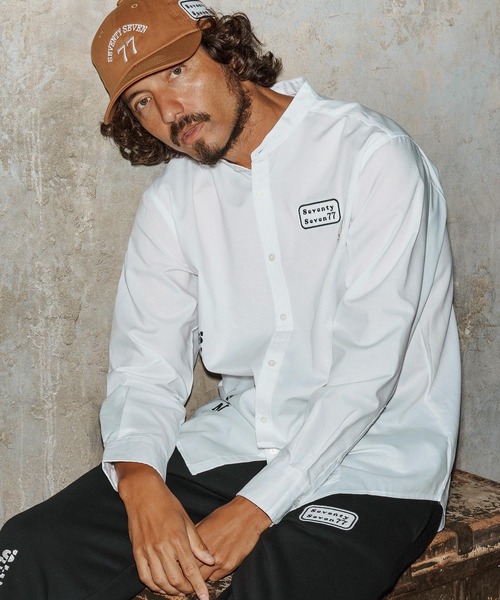 seventy seven(セブンティセブン)の「ms6258-OX band collar L-S shirt(25W) シャツ(7725W250)(シャツ/ブラウス・メンズ・ブラック/ホワイト/ベージュ・XL/L/M/S)」の4枚目の写真
