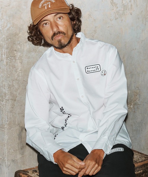 seventy seven(セブンティセブン)の「ms6258-OX band collar L-S shirt(25W) シャツ(7725W250)(シャツ/ブラウス・メンズ・ブラック/ホワイト/ベージュ・XL/L/M/S)」の5枚目の写真