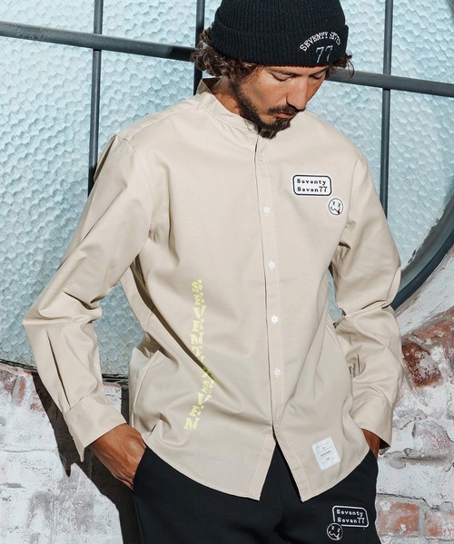 seventy seven(セブンティセブン)の「ms6258-OX band collar L-S shirt(25W) シャツ(7725W250)(シャツ/ブラウス・メンズ・ブラック/ホワイト/ベージュ・XL/L/M/S)」の12枚目の写真
