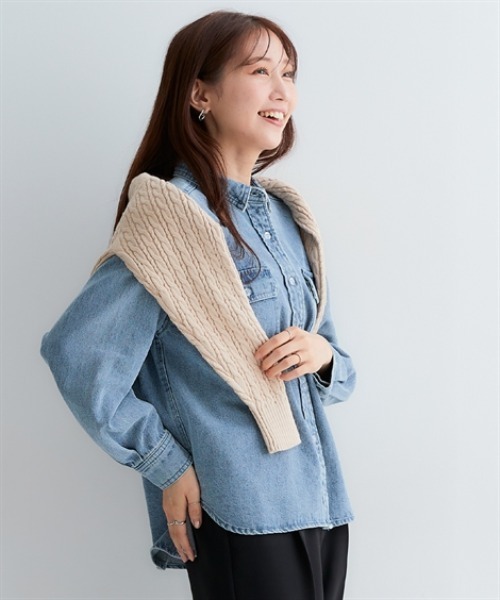 Petitjo（プッチージョ）の「小さいサイズ　ケーブルカーディガン　低身長さん・小柄女性（カーディガン/ボレロ・レディース・グレー/ピンク/スカイブルー/ベージュ・PL/PM/PS/PSS）」の9枚目の写真