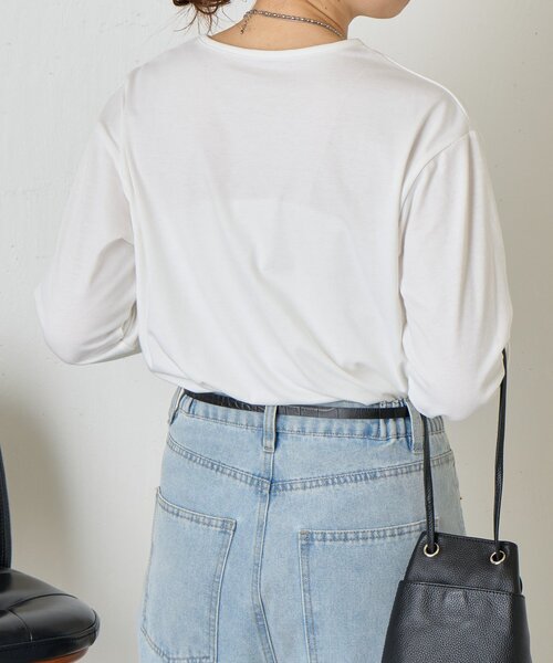 Jena espace merveilleux（ジェナ　エスパスメルヴェイユ）の「【ニットのインナーにも◎】袖口レースカットソー（Tシャツ/カットソー・レディース・オフホワイト/ブラック・FREE）」の9枚目の写真