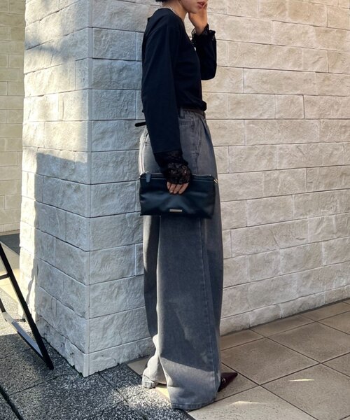 Jena espace merveilleux（ジェナ　エスパスメルヴェイユ）の「【ニットのインナーにも◎】袖口レースカットソー（Tシャツ/カットソー・レディース・オフホワイト/ブラック・FREE）」の21枚目の写真