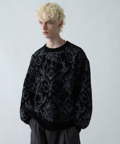 セール】ダマスクガラモールニットプルオーバー(HARE)（ニット