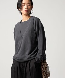 Tシャツ/カットソー（グレー/灰色系・Vネック）ファッション通販