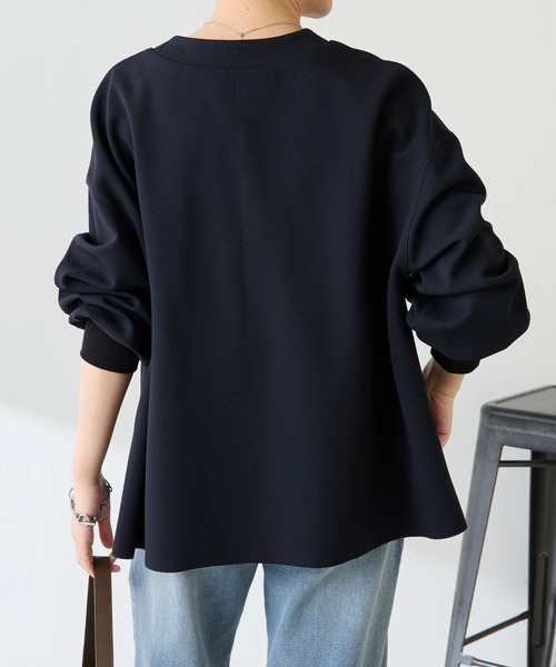 セール】メタル釦ジョーゼットカーディガン/WEB限定（カーディガン