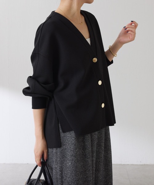 メタル釦ジョーゼットカーディガン/WEB限定（カーディガン/ボレロ
