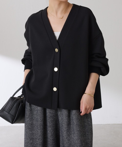 【完売品】コラージュガリャルダガランテ　メタル釦ジョーゼットカーディガンブラウン セール】メタル釦ジョーゼットカーディガン/WEB限定（カーディガン