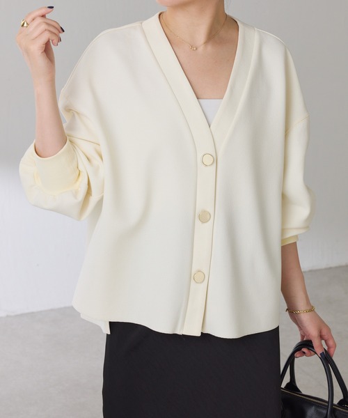 コラージュ ガリャルダガランテ メタル釦ジョーゼットカーディガン　ブラック メタル釦ジョーゼットカーディガン/WEB限定（カーディガン/ボレロ