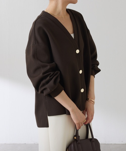 【完売品】コラージュガリャルダガランテ　メタル釦ジョーゼットカーディガンブラウン セール】メタル釦ジョーゼットカーディガン/WEB限定（カーディガン
