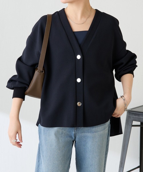 【完売品】コラージュガリャルダガランテ　メタル釦ジョーゼットカーディガンブラウン セール】メタル釦ジョーゼットカーディガン/WEB限定（カーディガン