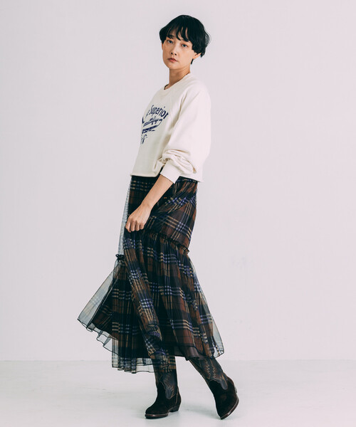 Freada(フリーダ)の「Freada/フリーダ チュール ドッキング サロペット ドレス(ワンピース・レディース・ブラック/ブルー・ONE SIZE)」の5枚目の写真