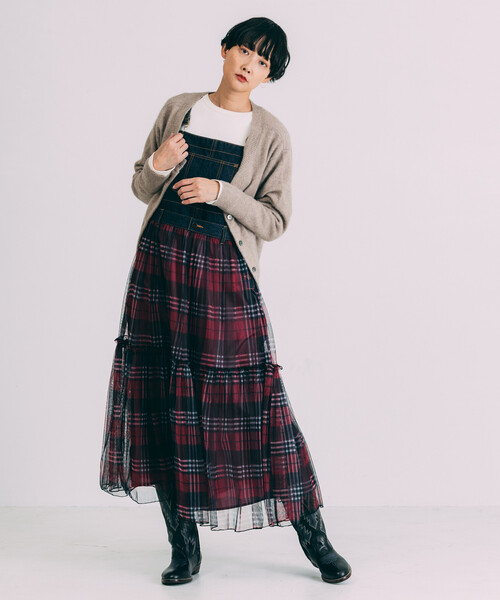 Freada(フリーダ)の「Freada/フリーダ チュール ドッキング サロペット ドレス(ワンピース・レディース・ブラック/ブルー・ONE SIZE)」の14枚目の写真