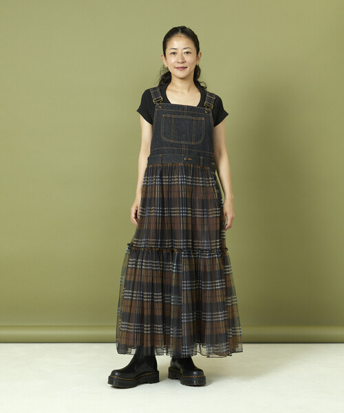 Freada(フリーダ)の「Freada/フリーダ チュール ドッキング サロペット ドレス(ワンピース・レディース・ブラック/ブルー・ONE SIZE)」の18枚目の写真