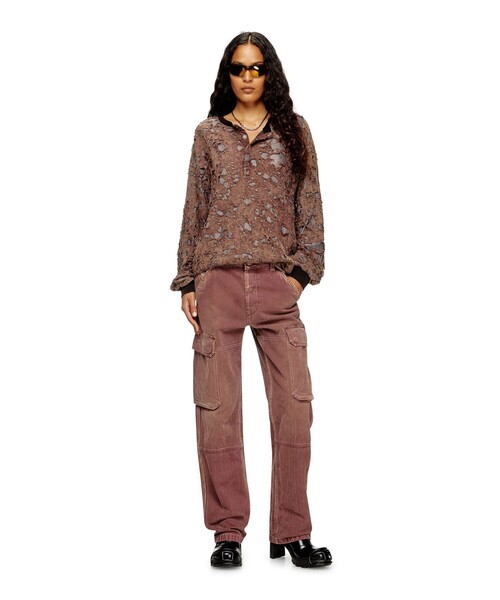 DIESEL(ディーゼル)の「ウィメンズ デニムパンツ REGULAR D-POT-CARGO L.30(デニムパンツ・レディース・ブラウン・24inch/23inch/25inch/26inch/27inch/28inch/29inch/30inch)」の4枚目の写真