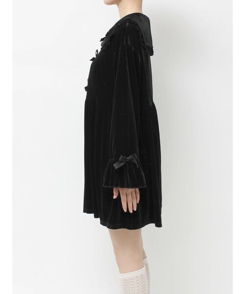 merry jenny（メリージェニー）の「ベロアリボンミニワンピース（ワンピース・レディース・アイボリー/ブラック・FREE）」の4枚目の写真