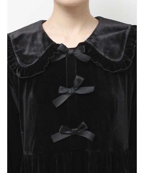 merry jenny（メリージェニー）の「ベロアリボンミニワンピース（ワンピース・レディース・アイボリー/ブラック・FREE）」の6枚目の写真